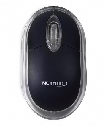 Mouse optico -usb -1200dpi -cable 1.5mts -iluminacion led -black -Netmak (NM-M01)